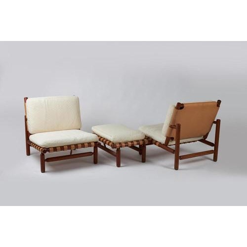 Ilmari Tapiovaara Armchairs with Ottoman by Tapiovaara for La Permanente Mobili Cantu’, Set of 3 For Sale - Image 4 of 10