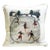 Skating on the Pond White Linen Corded Pillow For Sale