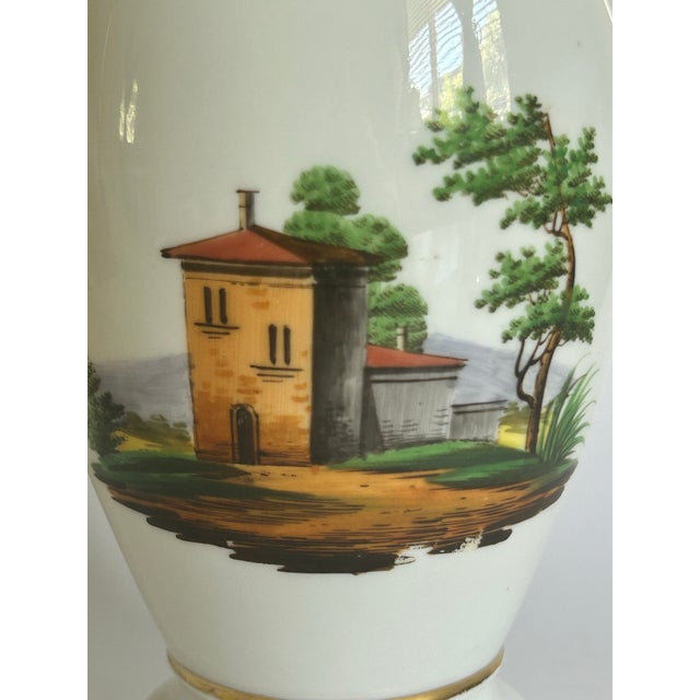 Antique French Porcelain Coffee Pot With Hand-Painted Landscapes, c.1820–1830 For Sale - Image 9 of 12