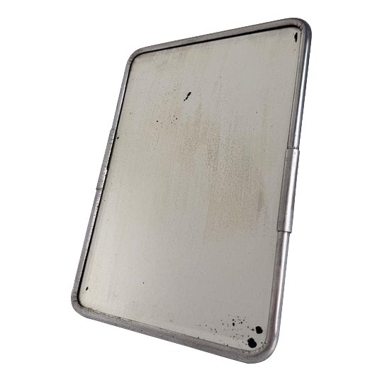 Mid-Century Modern Italian Aluminum Barber Shop Mirror, 1950s For Sale