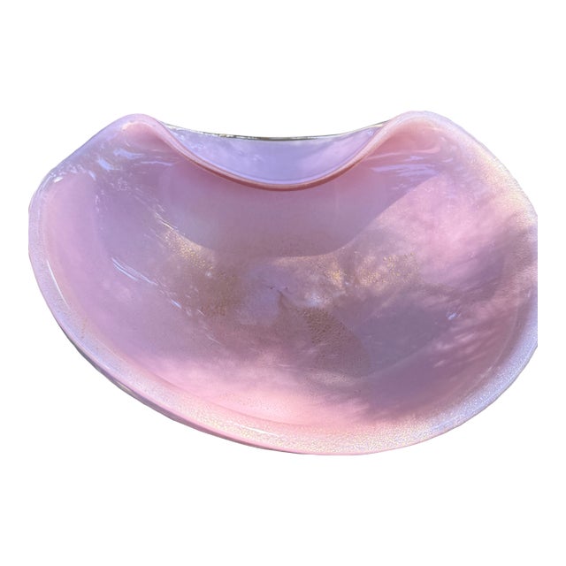 Vintage Mid-Century Murano Glass Centerpiece Bowl - Attributed to Alfredo Barbini For Sale