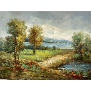 Contemporary Impressionist Style Landscape Oil Painting For Sale