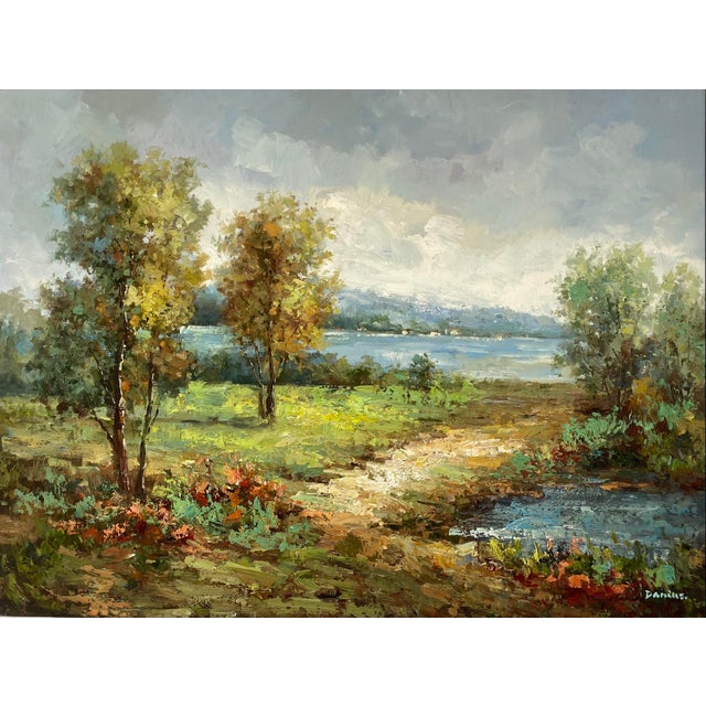 Contemporary Impressionist Style Landscape Oil Painting For Sale