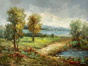 Contemporary Impressionist Style Landscape Oil Painting