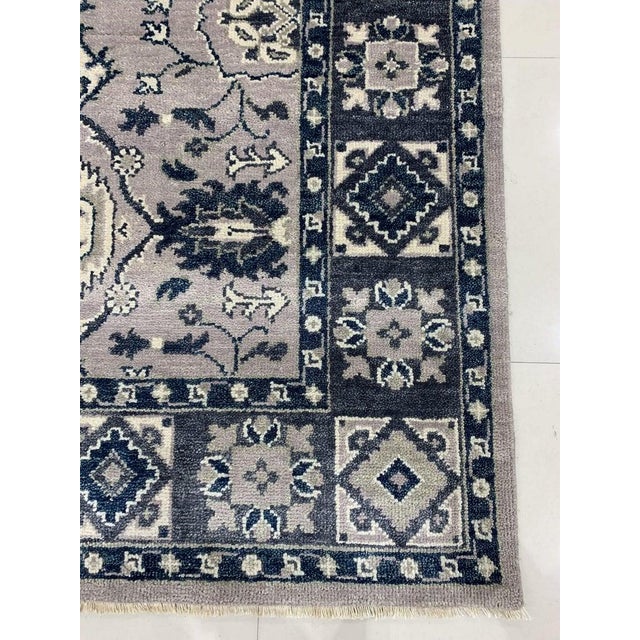 2020s 6x9 Gray Hand-Knotted Wool Symmetrical Floral Classic Traditional Carpet Rug For Sale - Image 5 of 8