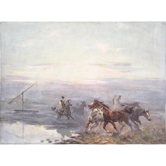 Mid 20th Century Rounding Up the Horses - Caballero For Sale - Image 5 of 5