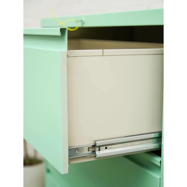 Mid 20th Century Mint Four Drawer Filing Cabinet For Sale - Image 4 of 12
