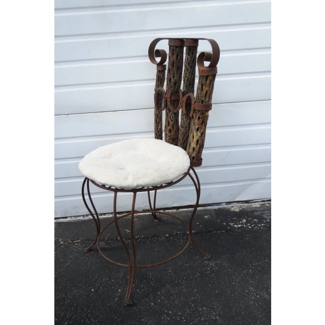 Western Style Set of Six Horse Shoe Metalnd Wood Dining Chairs For Sale - Image 12 of 13