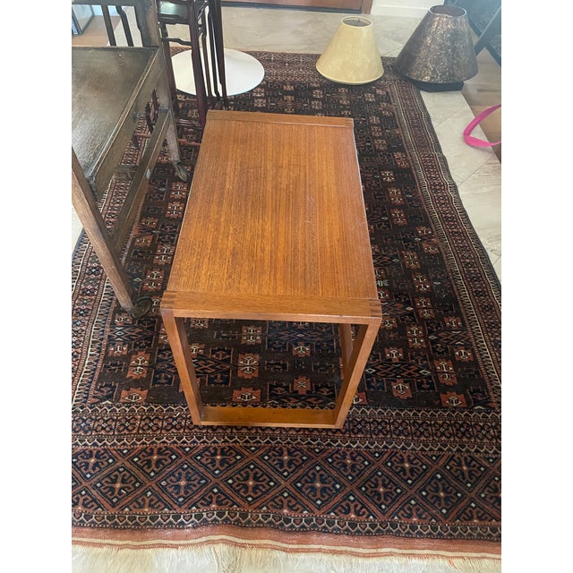 Danish modern teak nesting table by Vi-Ma Mobler. Finger joint construction. The table has the label. Local pickup...