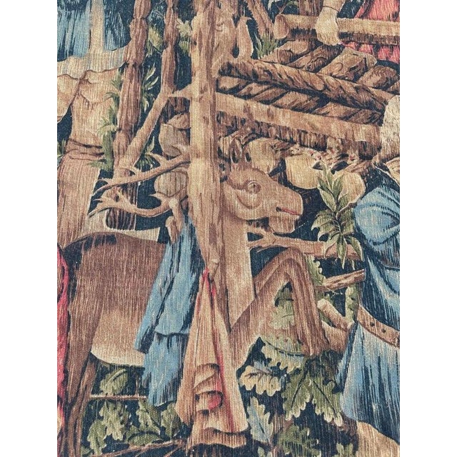 Vintage French Screen Printed Tapestry, 1950s For Sale - Image 11 of 18