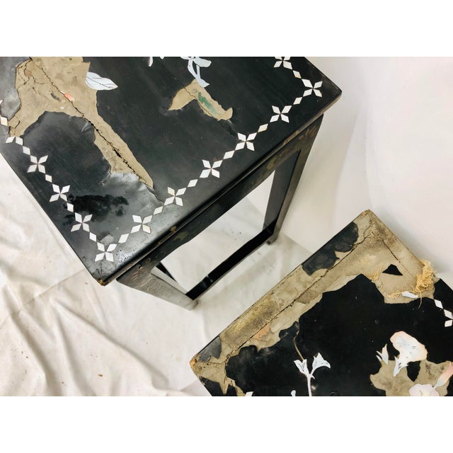 Antique Chinoiserie Painted Lacquerware Nesting Tables - Set of 4 ...