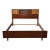 Hooker Furniture Mid-Century Modern Walnut & Cane Full Size Headboard Bed Frame For Sale