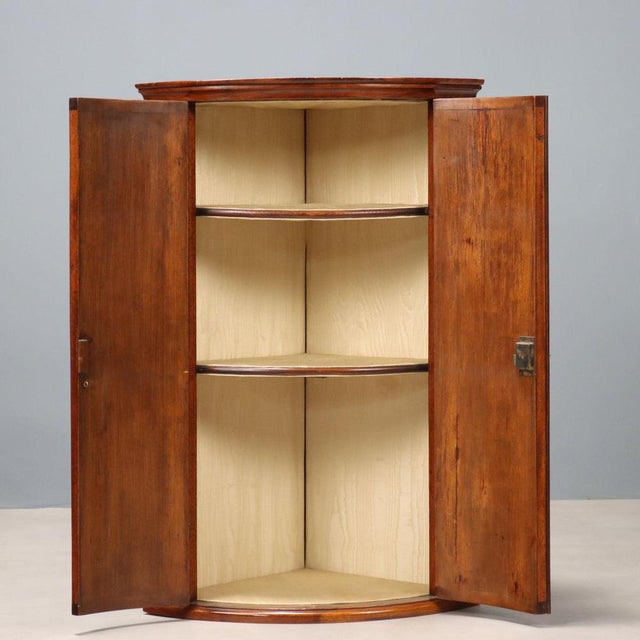 Dutch Half Moon Walnut Corner Cabinet For Sale - Image 3 of 11