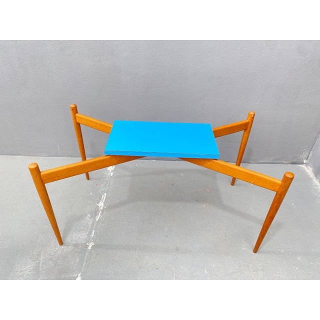 Glass Coffee Table with Wooden Frame, Czechoslovakia, 1960s For Sale - Image 9 of 18