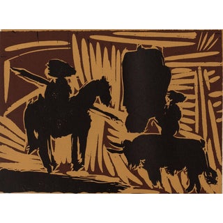 Pablo Picasso, Bullfight, The Bull's Entrance, Linocut, 1962 For Sale