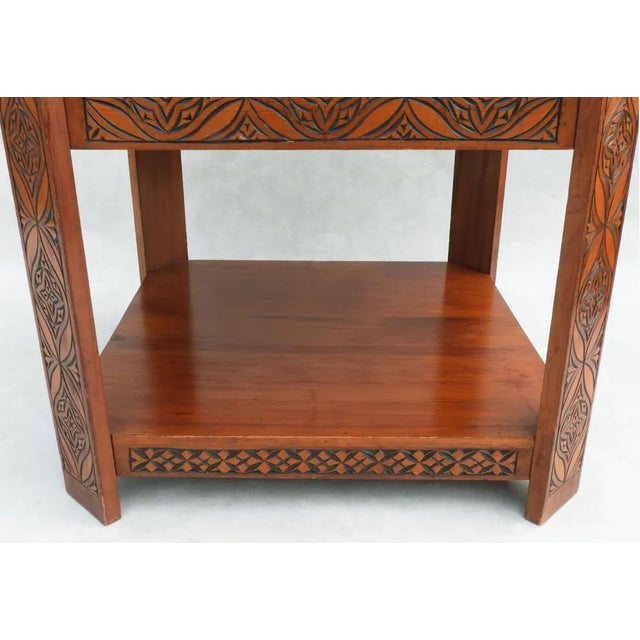 Wood Mid-Century Moroccan Hand Decorated Coffee Table, 1950s For Sale - Image 7 of 8