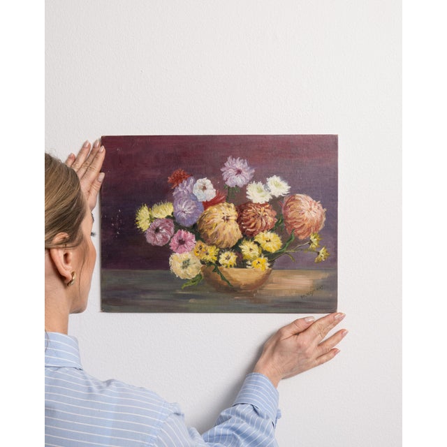 Mid 20th Century Belgium Red Canvas Painting For Sale - Image 14 of 15