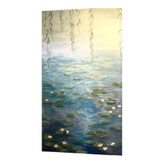 Hand Painted Canvas Panel of Monet’s Waterlilies 1 For Sale