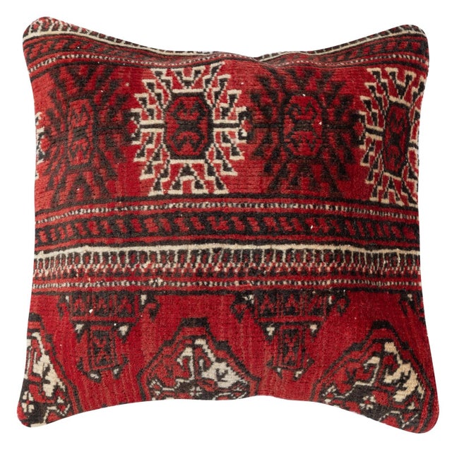 Traditional 20"x20" SET OF 2 - Turkish Wool Cushion Covers. Handmade Rug Throw Pillowcases For Sale - Image 3 of 4
