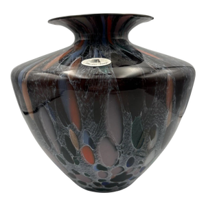 Vintage MCM Murano Style Azzurra Vetreria Artistica Italian Hand Blown Glass Vase