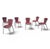 Red Aluminum Chair with Synthetic Weave, 1980s, Set of 6 For Sale - Image 9 of 18
