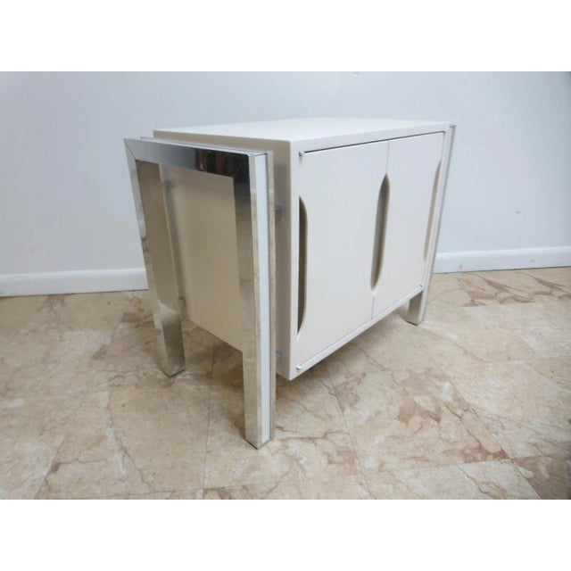 Mid-Century Modern Milo Baughman for Thayer Coggin Aluminum Nightstand For Sale - Image 3 of 9