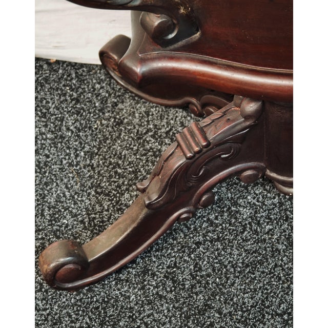 Antique Genoese Louis Philippe Coffee or Side Table in Mahogany Feather For Sale - Image 9 of 10