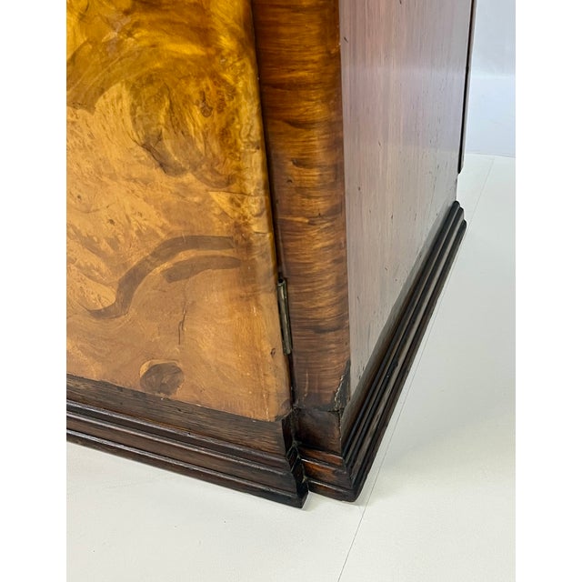 Mid 20th Century English Art Deco Book-Matched Burl Walnut Wardrobe For Sale - Image 9 of 13