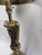 Late 20th Century Large Neoclassical Style Brass & Faux Burlwood Table Lamp With Black Shade – 34"h For Sale - Image 4 of 18