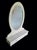 White Vintage White Wicker Large Oval Storage Vanity Top Mirror With 2 Drawers For Sale - Image 8 of 11