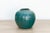 Farmhouse Deep Emerald Glazed Ceramic Vase For Sale - Image 3 of 8
