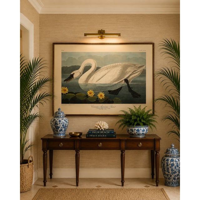 Ivory Common American Swan, Museum Style Audubon Bird Print, 30" X 20" For Sale - Image 8 of 11