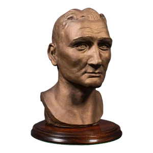 1910s Antique Edwardian English Plaster Portrait Bust