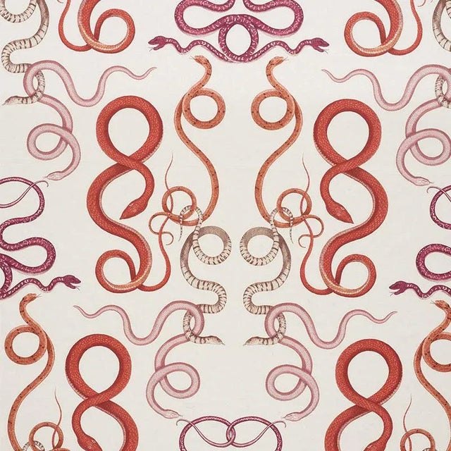 Schumacher X Charlap Hyman & Herrero Giove Fabric in Ruby & Garnet For Sale