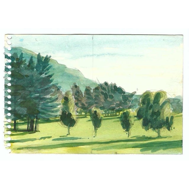 Impressionist Robert Angeloch Diptych Landscape Painting - Set of Two For Sale - Image 3 of 6