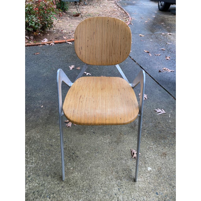 Modern Industrial Design Prototype BauBuche Beach Plywood and Aluminum Grasshopper Side Chair For Sale In Atlanta - Image 6 of 11