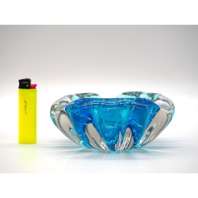 Mid-Century Modern Vintage Handblown Murano Glass Ashtray, Italy, 1960s For Sale - Image 3 of 10