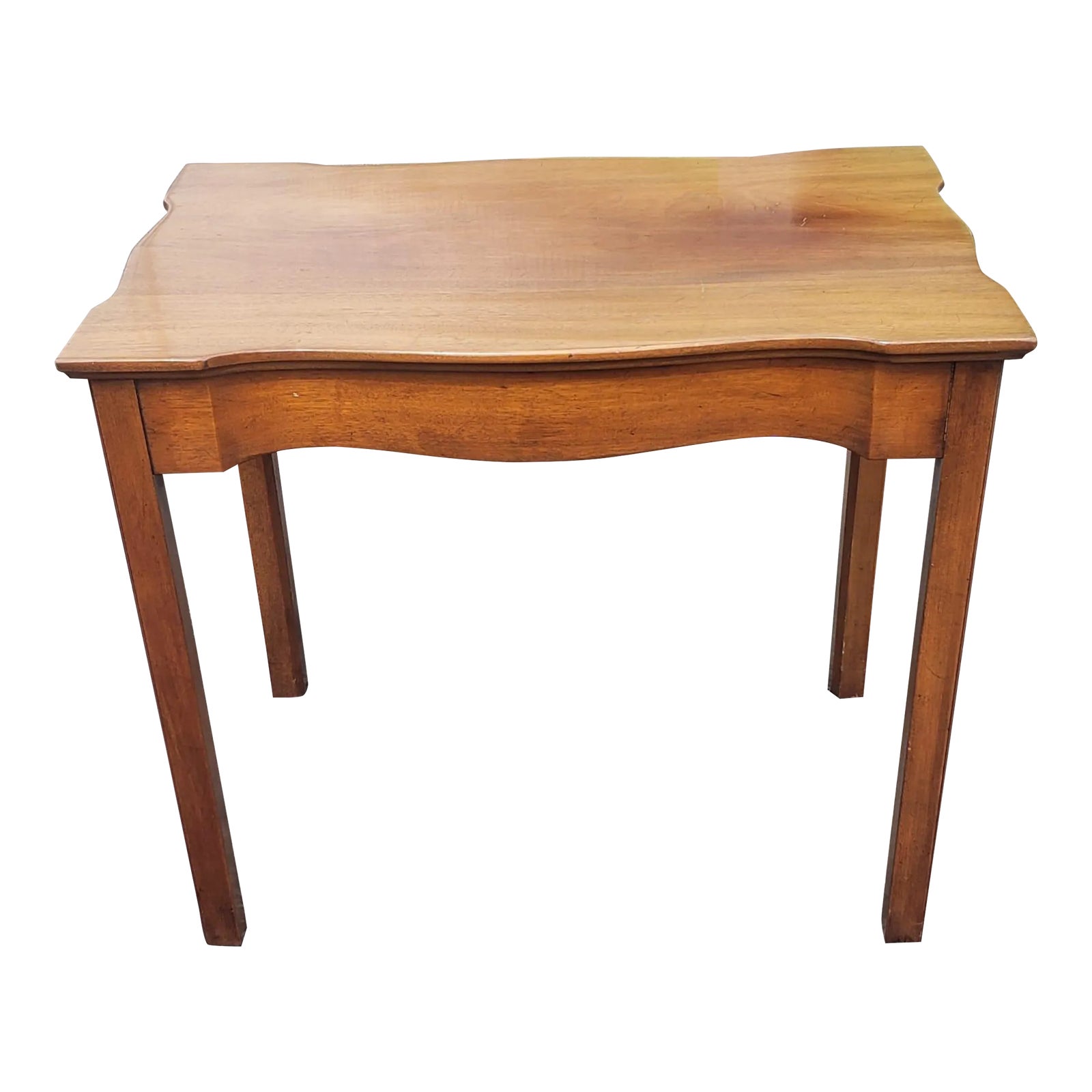 Vintage 1950s Soild Maple Wood Step-Back Side Tables, a Pair