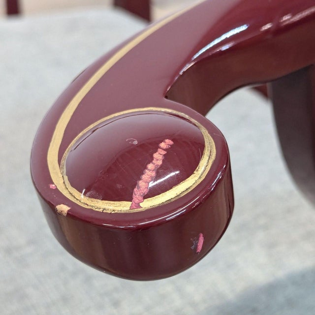 Wood 1990s Vintage Chinoiserie Ming Hand Painted Horseshoe Armchair For Sale - Image 7 of 8