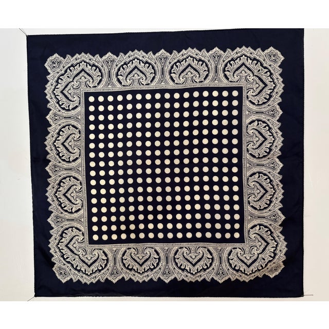 Polka-Dot Silk Black White Silk Pocket Square Handkerchief Crafted in England. This silk handkerchief bandanna combines...