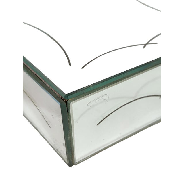 Vintage French Art Deco Eglomise Mirror Glass Cigarette Box For Sale - Image 6 of 12