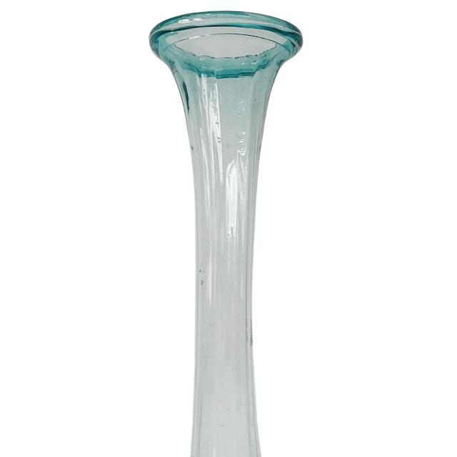 Vintage Colombian Handmade Blue Recycled Glass Vase from Cristal Artesanal LTDA, 1950s For Sale - Image 3 of 6