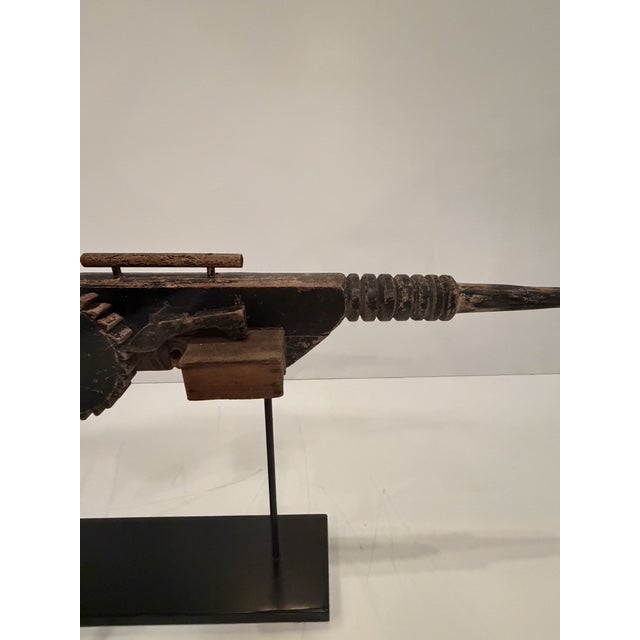 Antique Folk Art Sculpture of a Machine Gun For Sale - Image 4 of 9