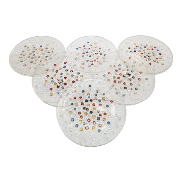 Rotor Dessert Set by J. Drost for Ząbkowice Gospodarcza Huta, Poland, 1970s, Set of 6 For Sale