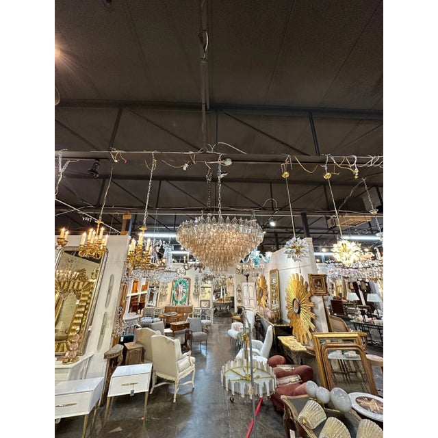 Amber Modern Murano Glass Poliheder Chandelier in Fume Color For Sale - Image 8 of 9