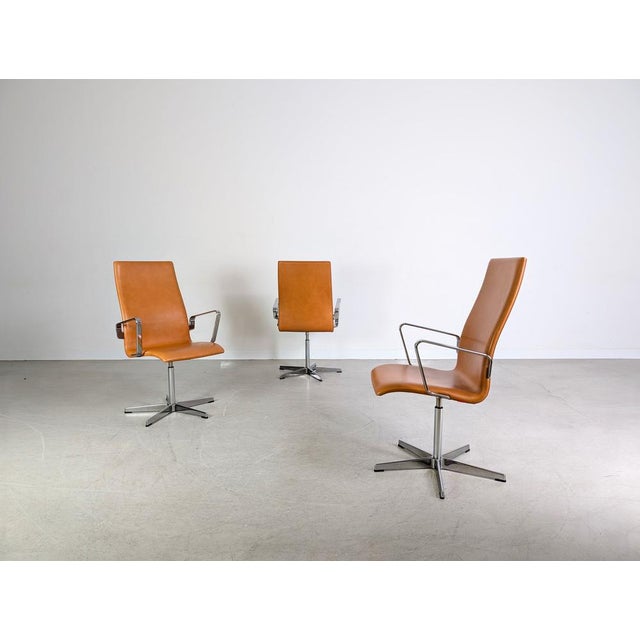 Fritz Hansen Oxford Office Chairs by Arne Jacobsen for Fritz Hansen, Set of 3 For Sale - Image 4 of 14