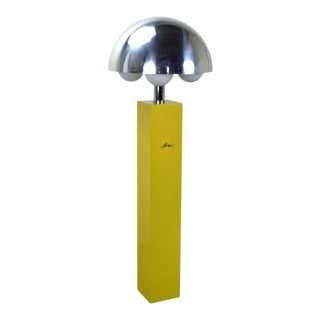 Vintage Mid-Century Modern Yellow Floor Lamp For Sale