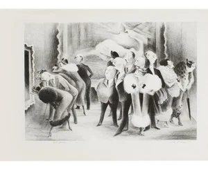 1939 After Adolf Dehn "Art Lovers", First Edition Period Offset Lithograph