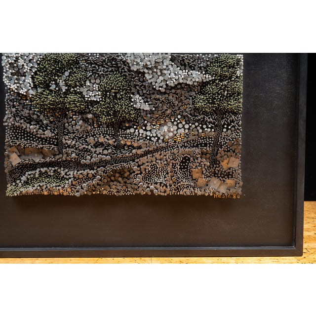 Late 20th Century Hesla 1984 Mixed Media Nail Landscape Sculpture For Sale - Image 5 of 8