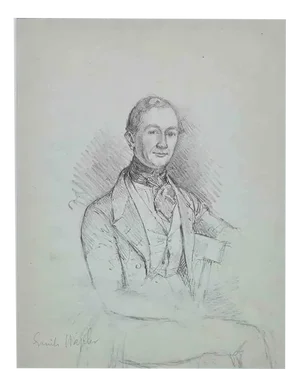 Portrait of a Man, Original Pencil Drawing, Late 19th-Century